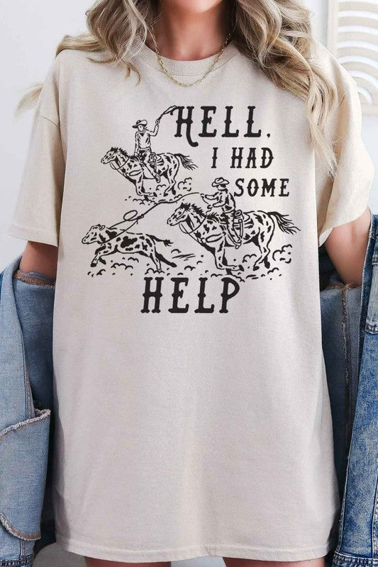 Effortlessly Elevate Your Wardrobe with the Trendy and Comfortable HELL I HAD SOME HELP Graphic Tee