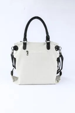 Beige Star Pattern Canvas Tote/Purse Greta Bean & Co.