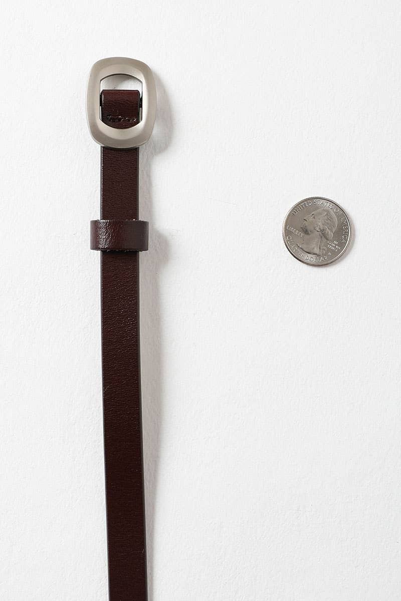 Camel Skinny Modern Leather Cinch Belt Greta Bean & Co.