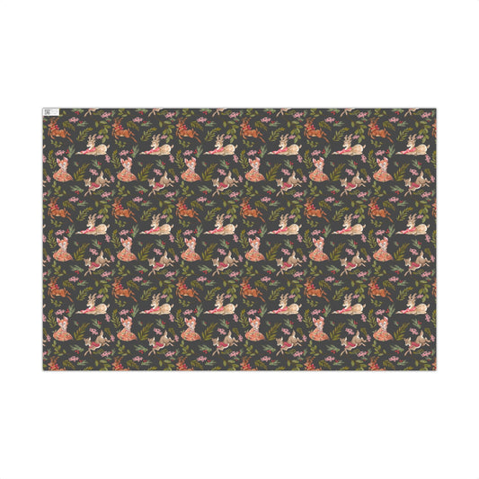 Holiday Woodland Animals Wrapping Paper Printify