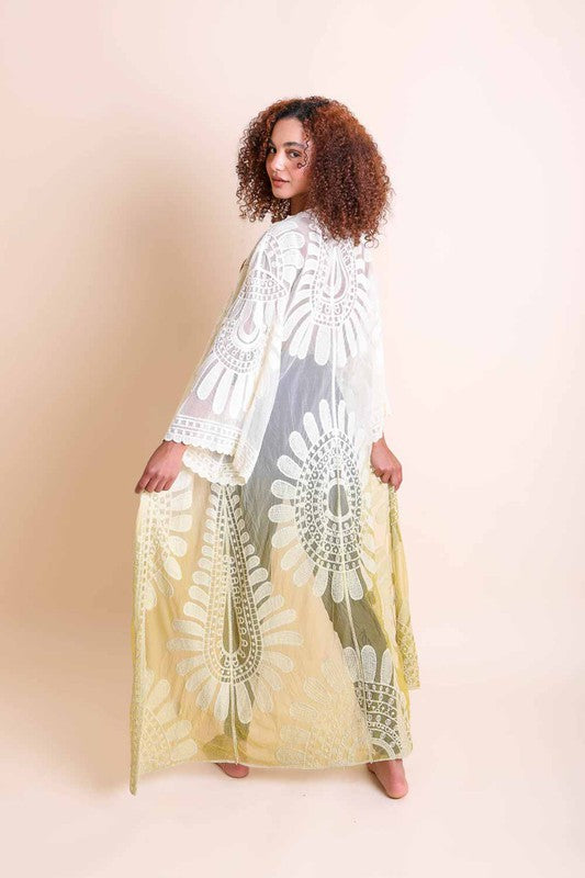 Ombre Bohemian Lace Kimono Greta Bean & Co.