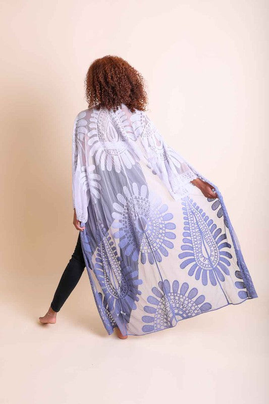 Ombre Bohemian Lace Kimono Greta Bean & Co.