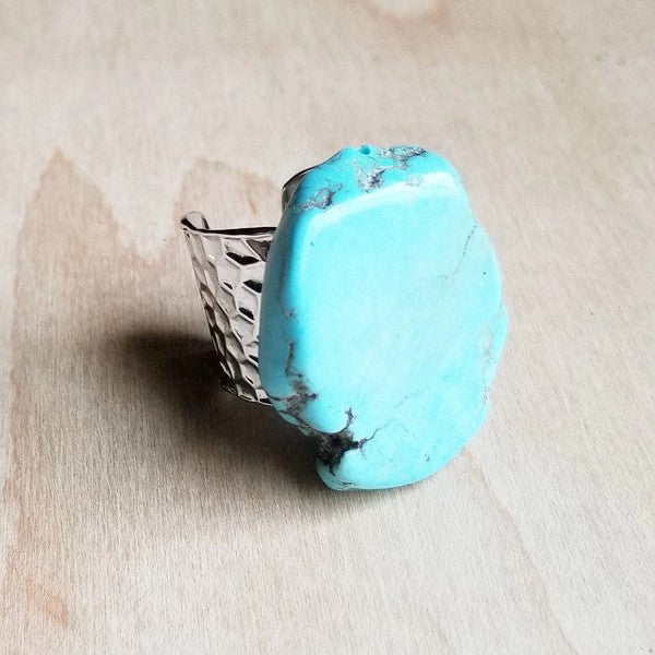 Blue Turquoise Slab Ring The Jewelry Junkie