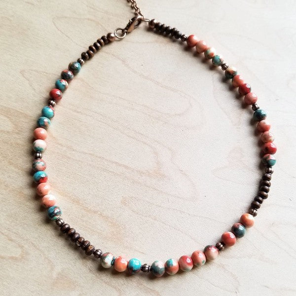 Multi-Colored Turquoise Collar Length Necklace The Jewelry Junkie