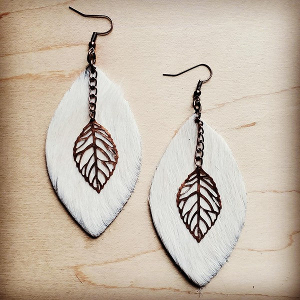 Oval Earrings in Blond Hair w/ Copper Feather The Jewelry Junkie