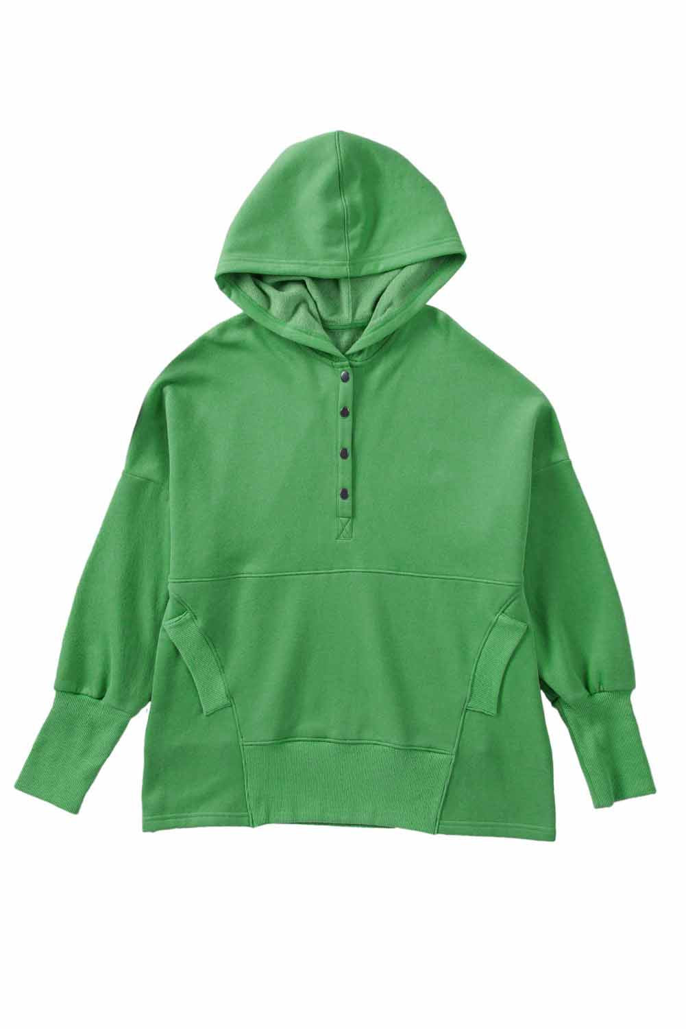 Kelly Green Henley Hoodie Greta Bean & Co.