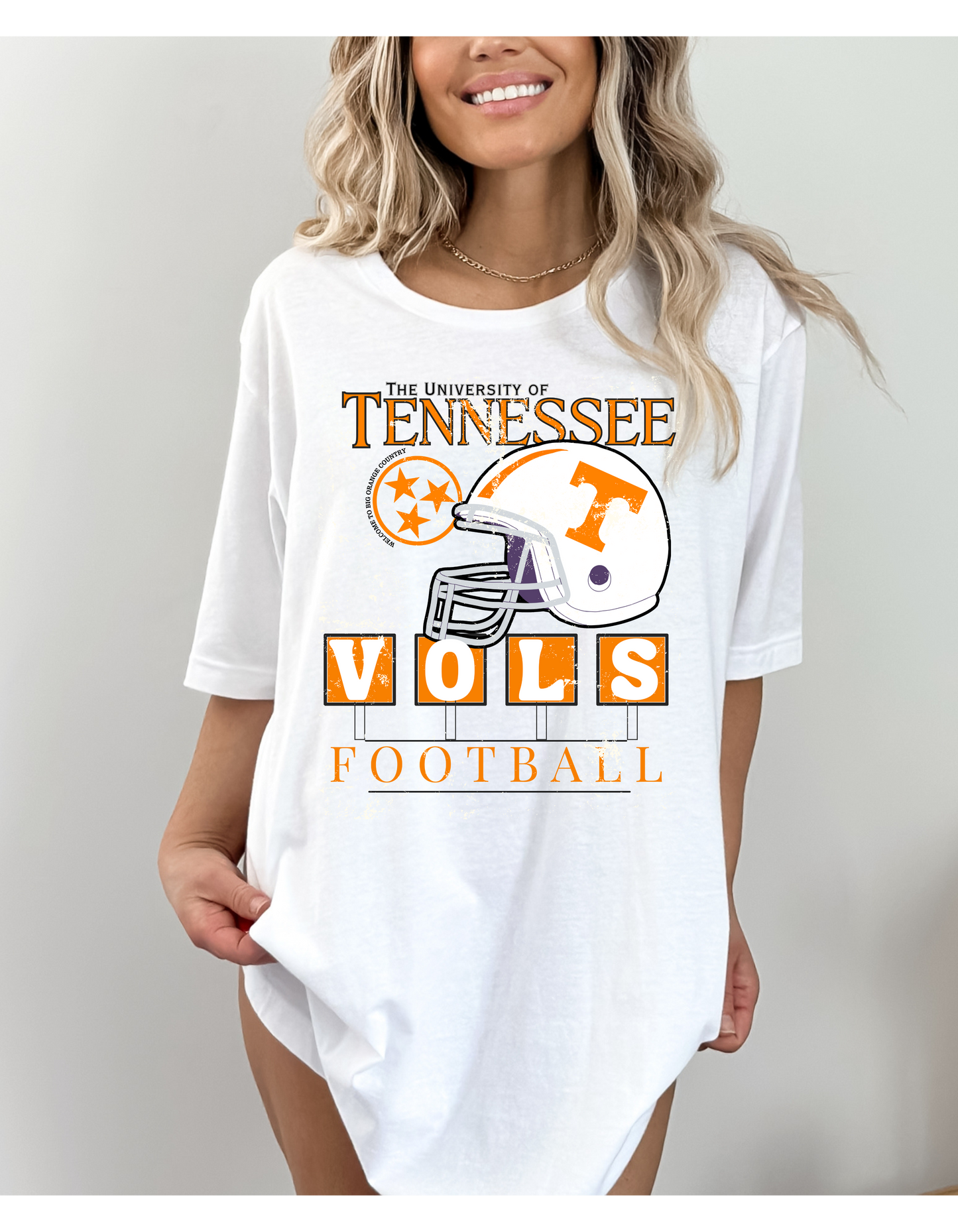 Distressed White TN Vols Scoreboard T Shirt - Greta Bean & Co.
