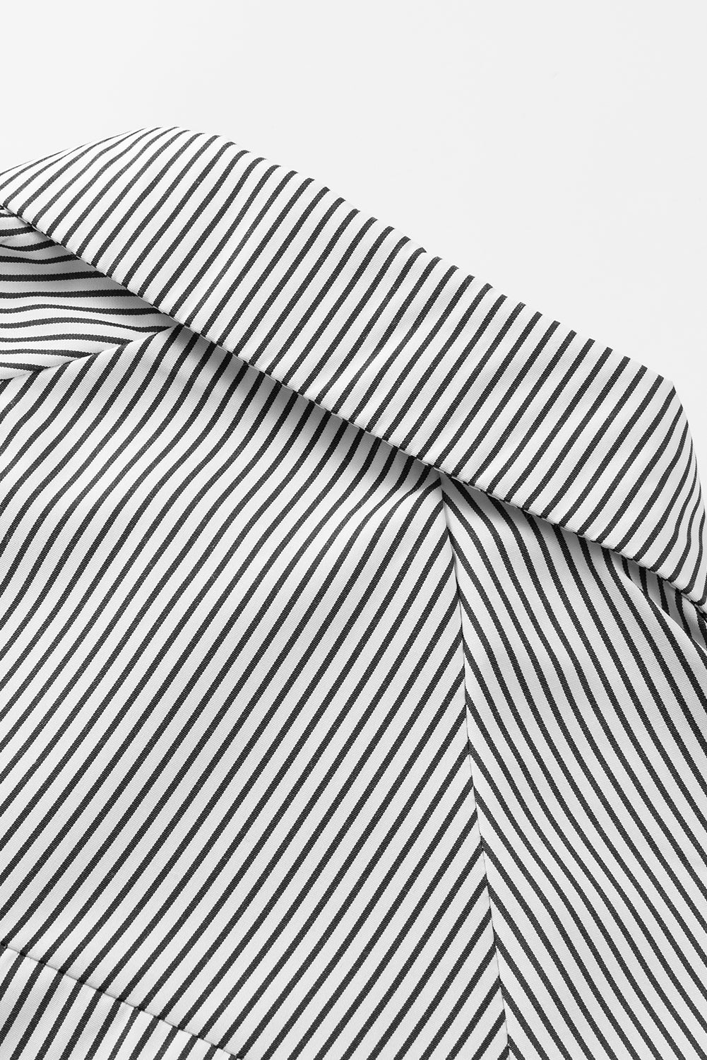 Black Striped Casual Shirred Cuffs Shirt Greta Bean & Co.