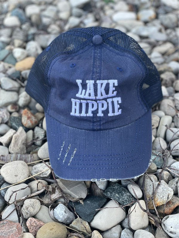 Lake Hippie Embroidered Trucker Hat Ocean and 7th