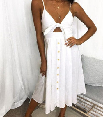 Women's Summer Sundress with Bow - Greta Bean & Co.