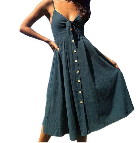 Women's Summer Sundress with Bow - Greta Bean & Co.
