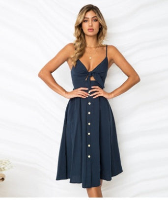Women's Summer Sundress with Bow - Greta Bean & Co.