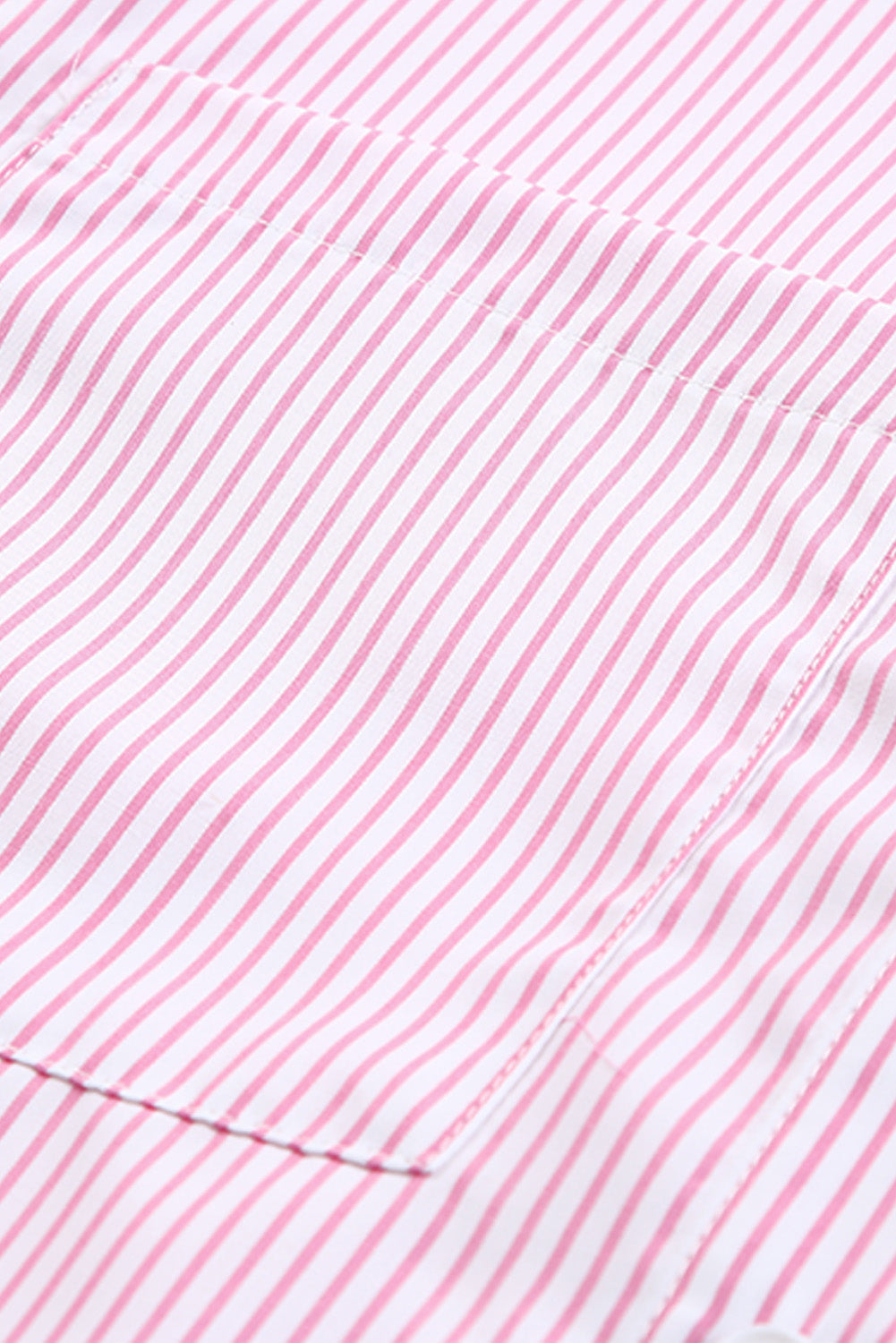 Pink Smocked Cuffed Striped Boyfriend Shirt with Pocket Greta Bean & Co.