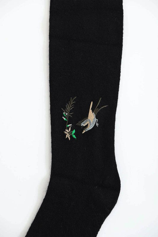 Hummingbird Wool Knee High Socks Greta Bean & Co.