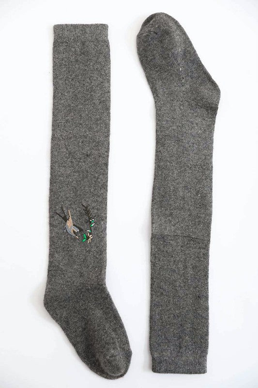 Hummingbird Wool Knee High Socks Greta Bean & Co.