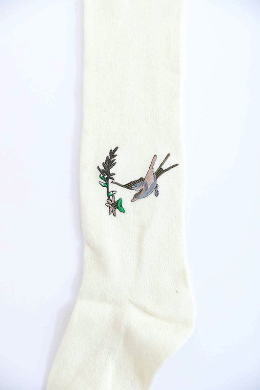 Hummingbird Wool Knee High Socks Greta Bean & Co.