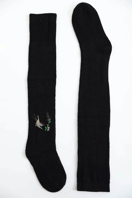Hummingbird Wool Knee High Socks Greta Bean & Co.
