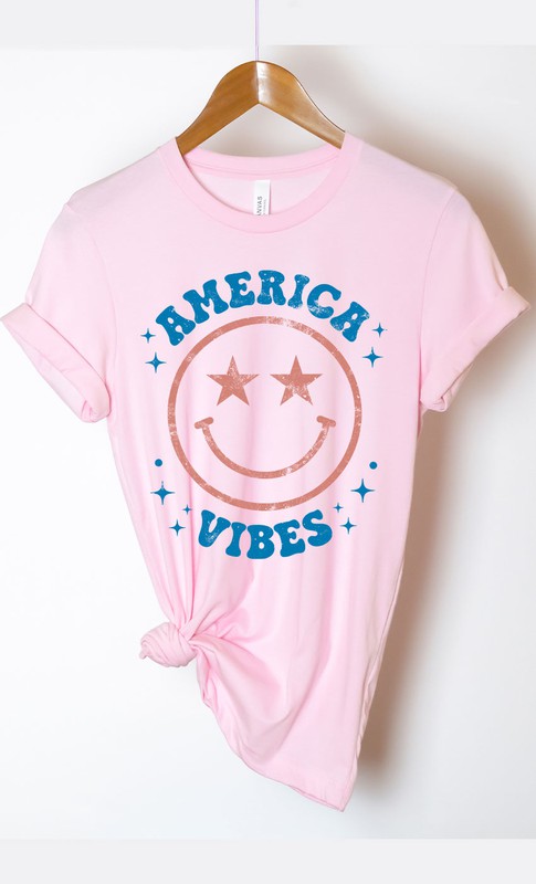 Vintage America Vibes Smiley Graphic Tee Kissed Apparel