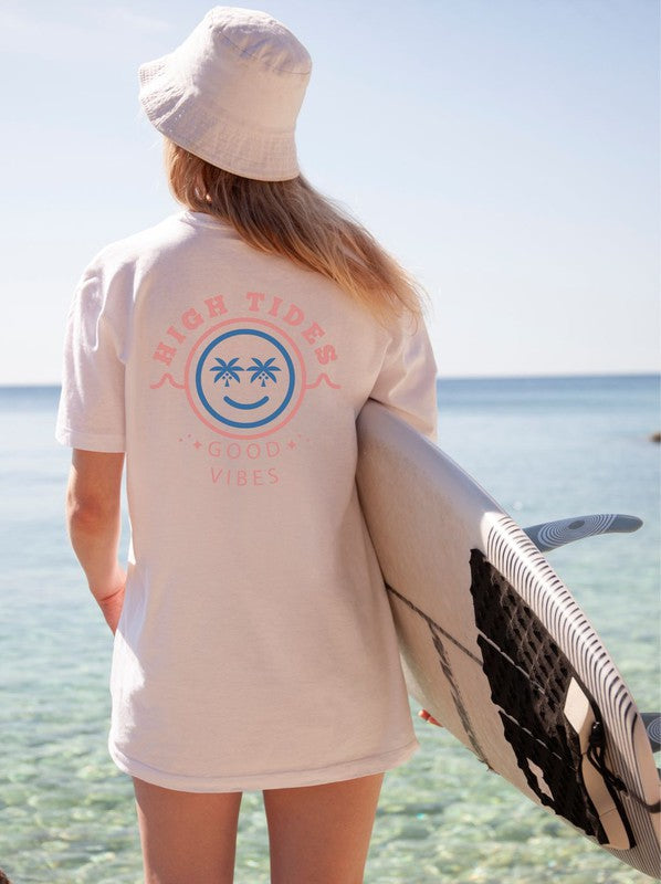 High Tides and Good Vibes Graphic Tee Ocean and 7th