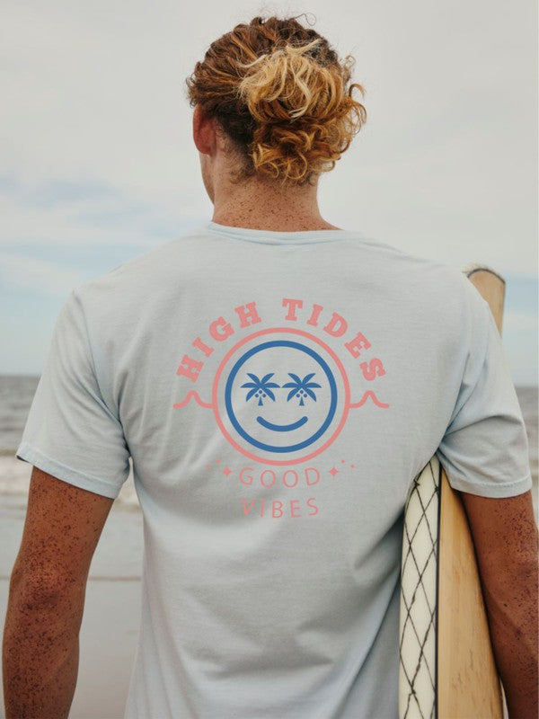 High Tides and Good Vibes Graphic Tee Ocean and 7th