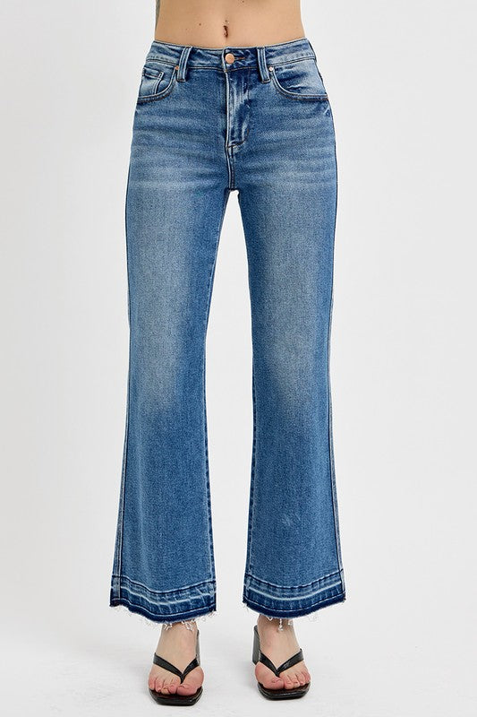 RISEN Raw Hem Ankle Bootcut Jeans - Greta Bean & Co.