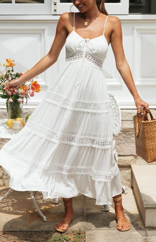 White Summer Maxi Dress Miss Sparkling