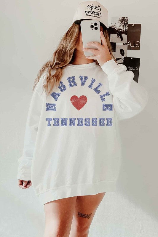 NASHVILLE TENNESSEE OVERSIZED SWEATSHIRT - Greta Bean & Co.