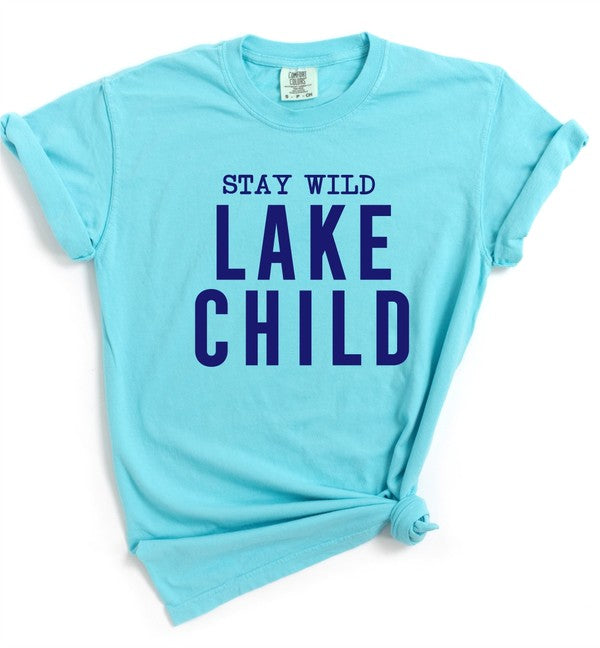 Stay Wild Lake Child Comfort Color Graphic Tee Ocean and 7th