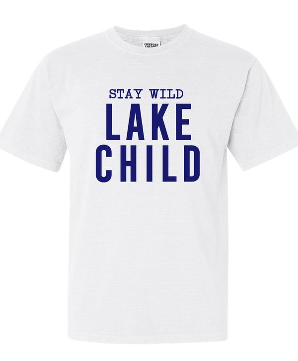Stay Wild Lake Child Comfort Color Graphic Tee Ocean and 7th