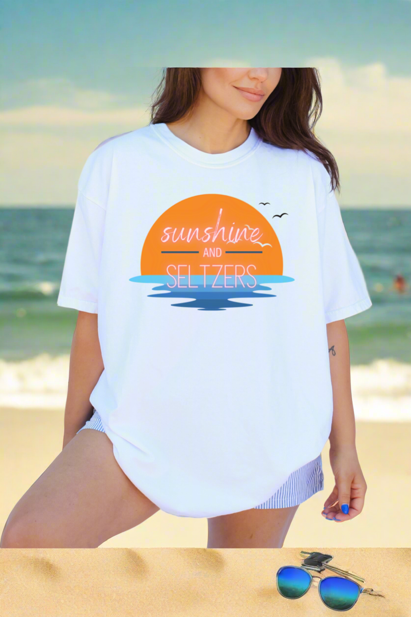 Sunshine & Seltzers Tee Greta Bean & Co.