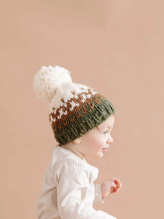 Nell Stripe Hat, Walnut & Olive | Kids Fall & Winter - Greta Bean & Co.