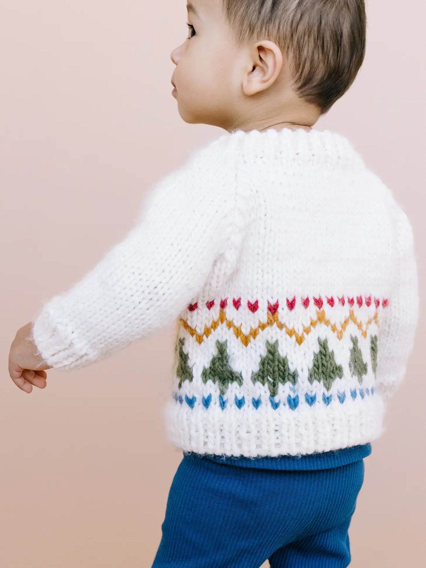 ADORABLE Holiday Tree Fair Isle Knit Cardigan | Kids and Baby Sweater The Blueberry Hill