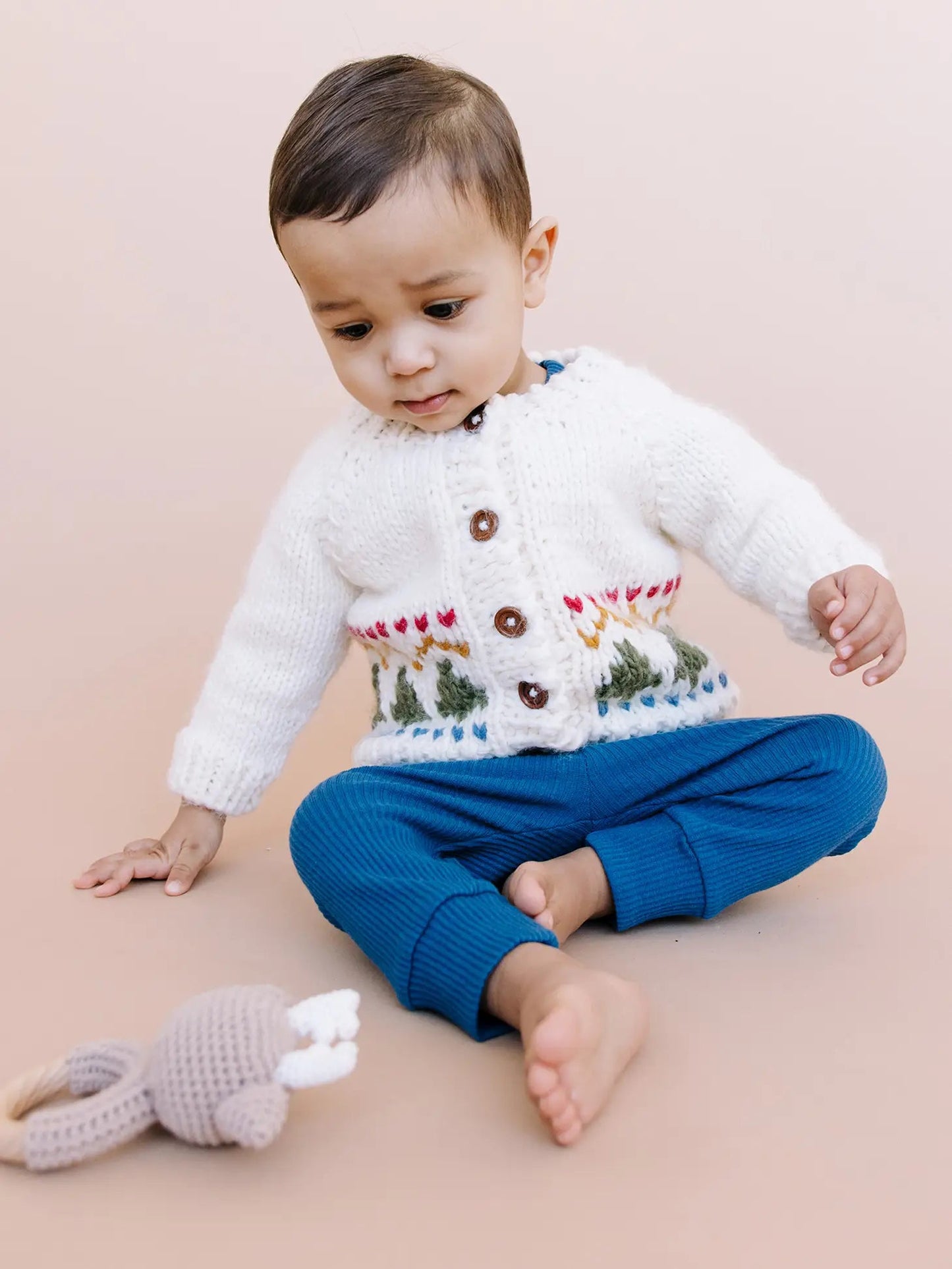 ADORABLE Holiday Tree Fair Isle Knit Cardigan | Kids and Baby Sweater The Blueberry Hill