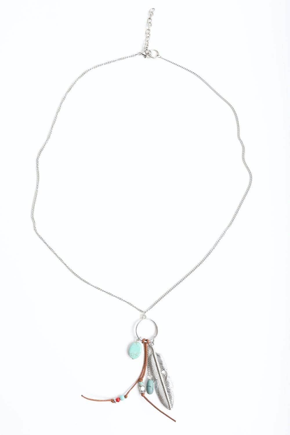 Turquoise Charm Necklace Greta Bean & Co.