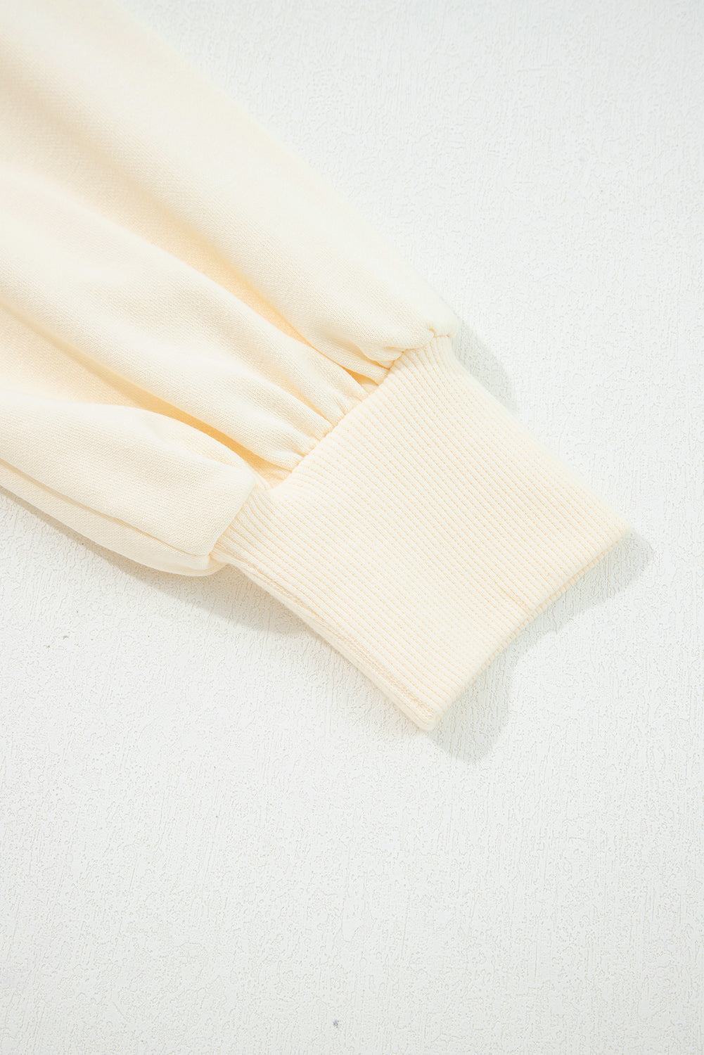 White Striped Ruffle Button Neck Pullover Sweatshirt Shewin