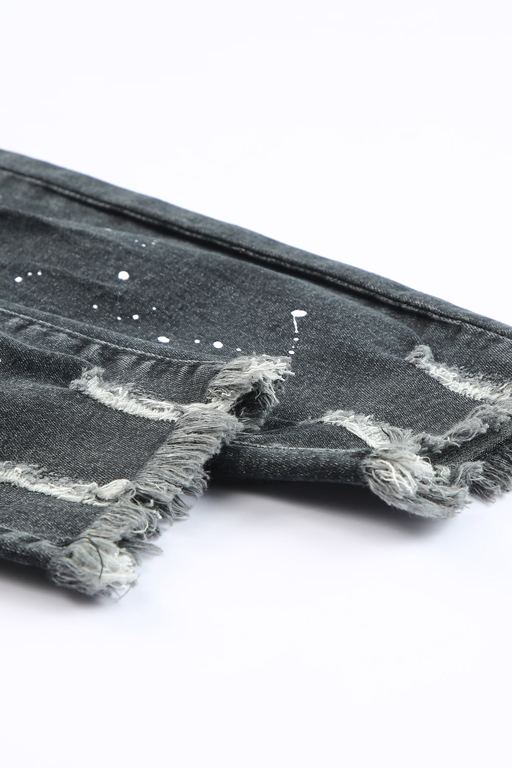 Black Ink Splash Distressed Skinny Jeans Greta Bean & Co.
