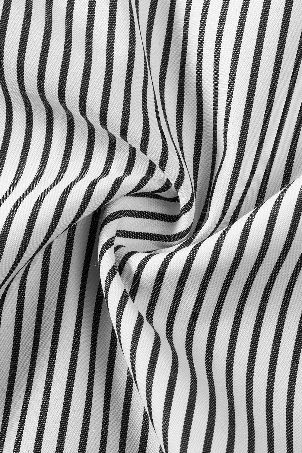 Black Striped Casual Shirred Cuffs Shirt Greta Bean & Co.