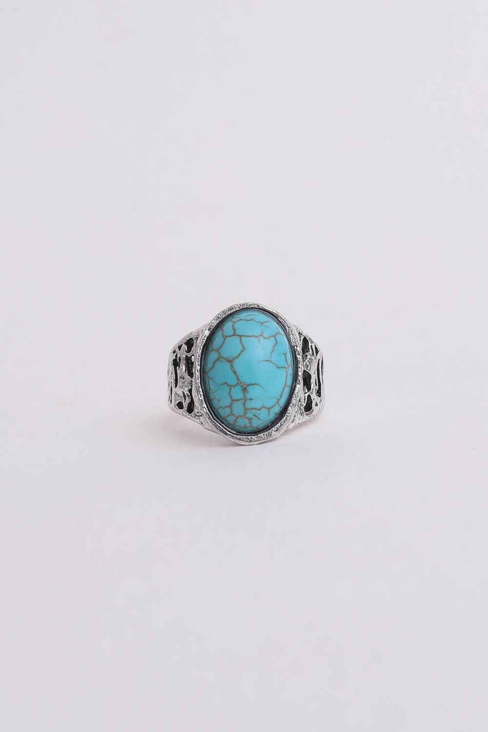 Bohemian Oval Cut Adjustable Turquoise Ring Greta Bean & Co.