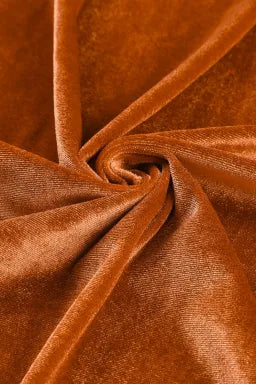 Rust Velvet Lapel Pocket Long Coat Greta Bean & Co.
