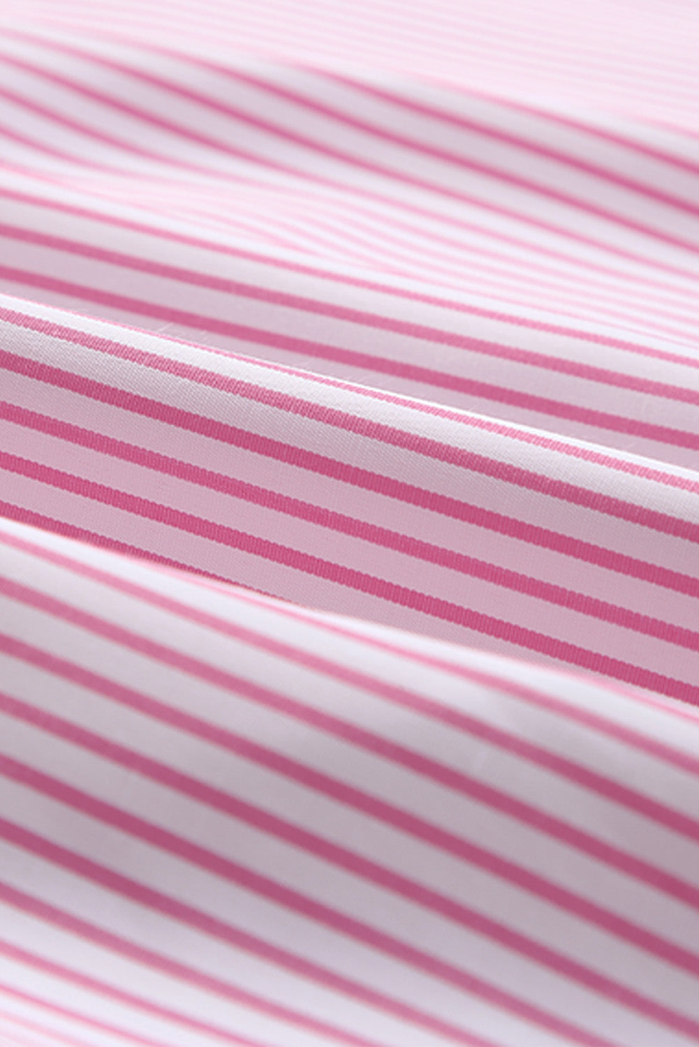 Pink Smocked Cuffed Striped Boyfriend Shirt with Pocket Greta Bean & Co.