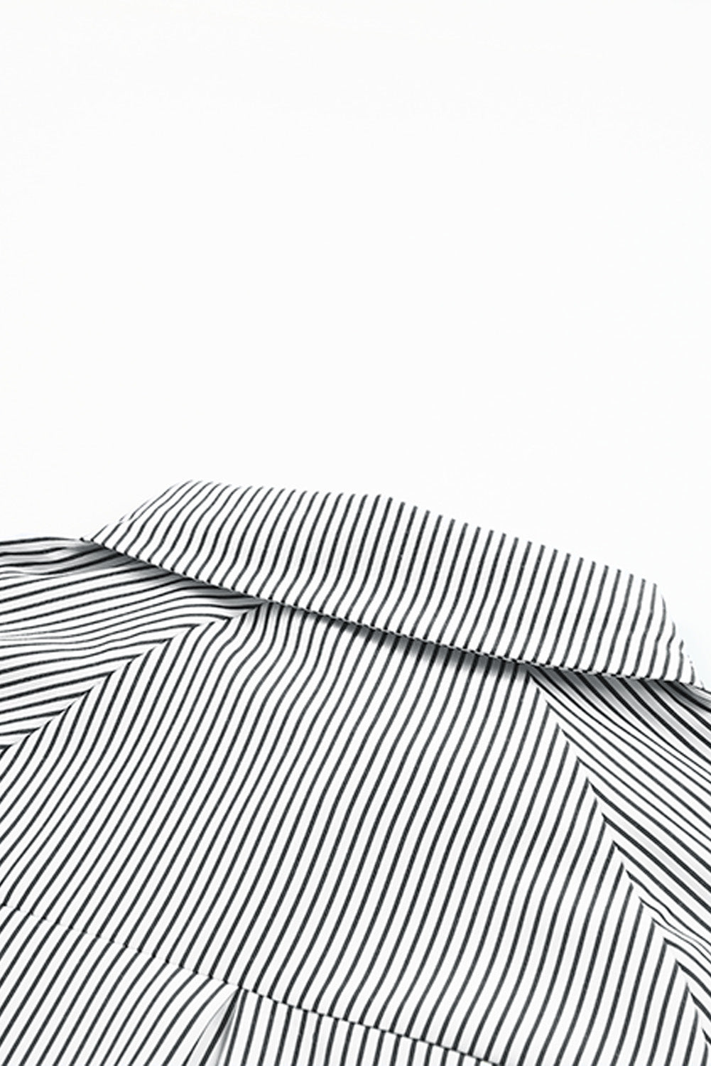 Black Striped Casual Shirred Cuffs Shirt Greta Bean & Co.