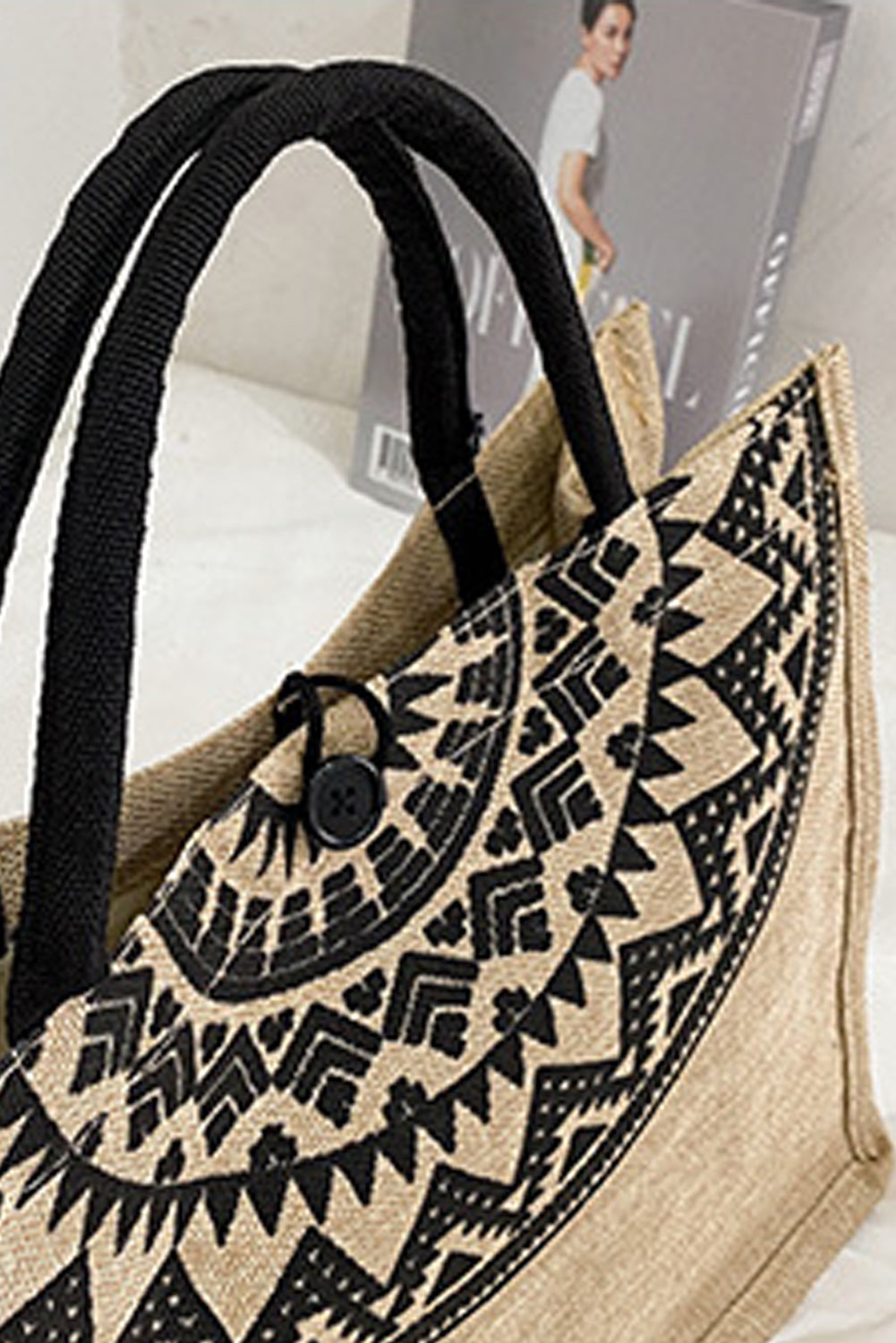 Khaki Jute Reusable Eco Friendly Tote Bag - Greta Bean & Co.