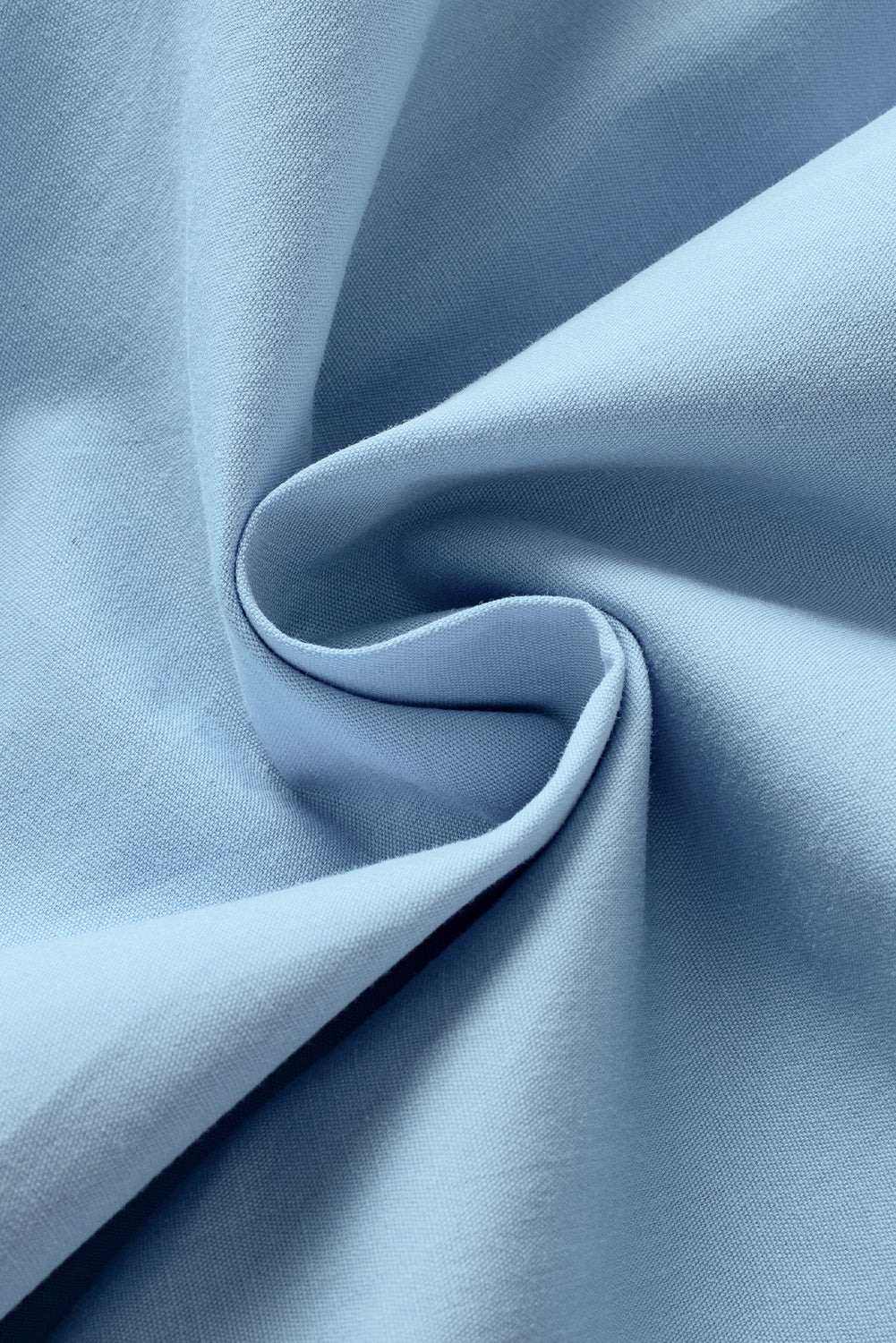 Mist Blue Colorblock Ruffled Sleeve Frill V Neck Blouse Greta Bean & Co.