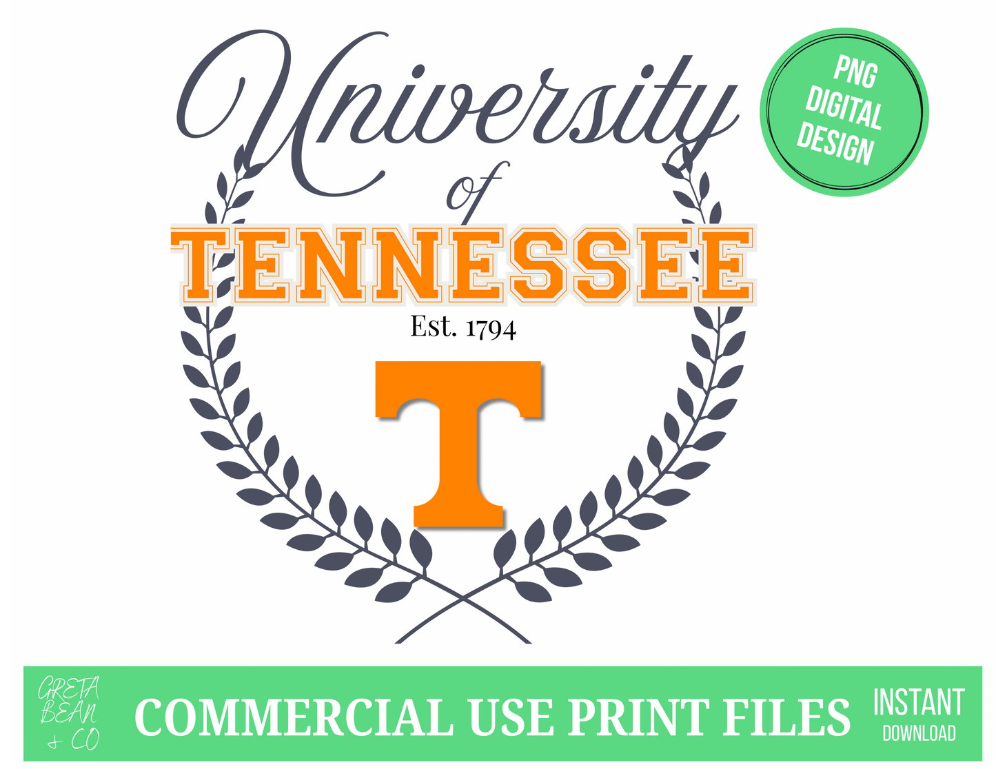 TN VOLS University of Tennessee Crest Digital Art - Greta Bean & Co.