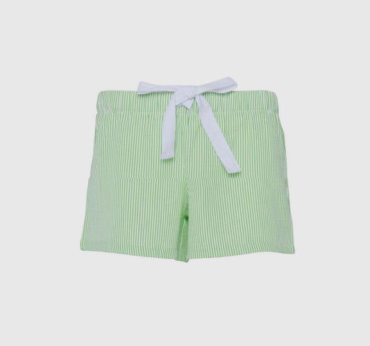 Seersucker Lounge Shorts Green - Greta Bean & Co.