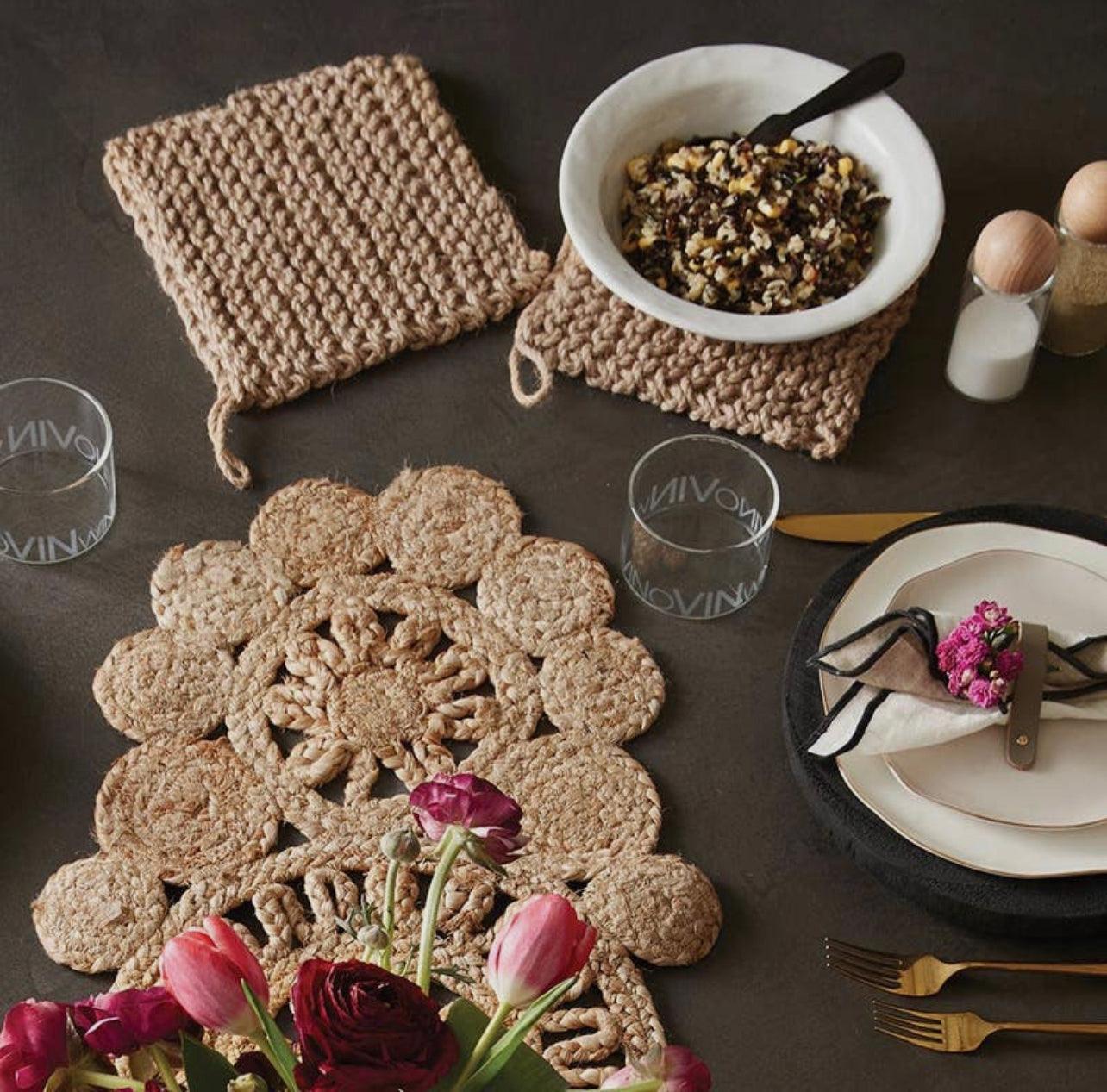 Jute Crocheted Trivet Santa Barbara Design Studio by Creative Brands