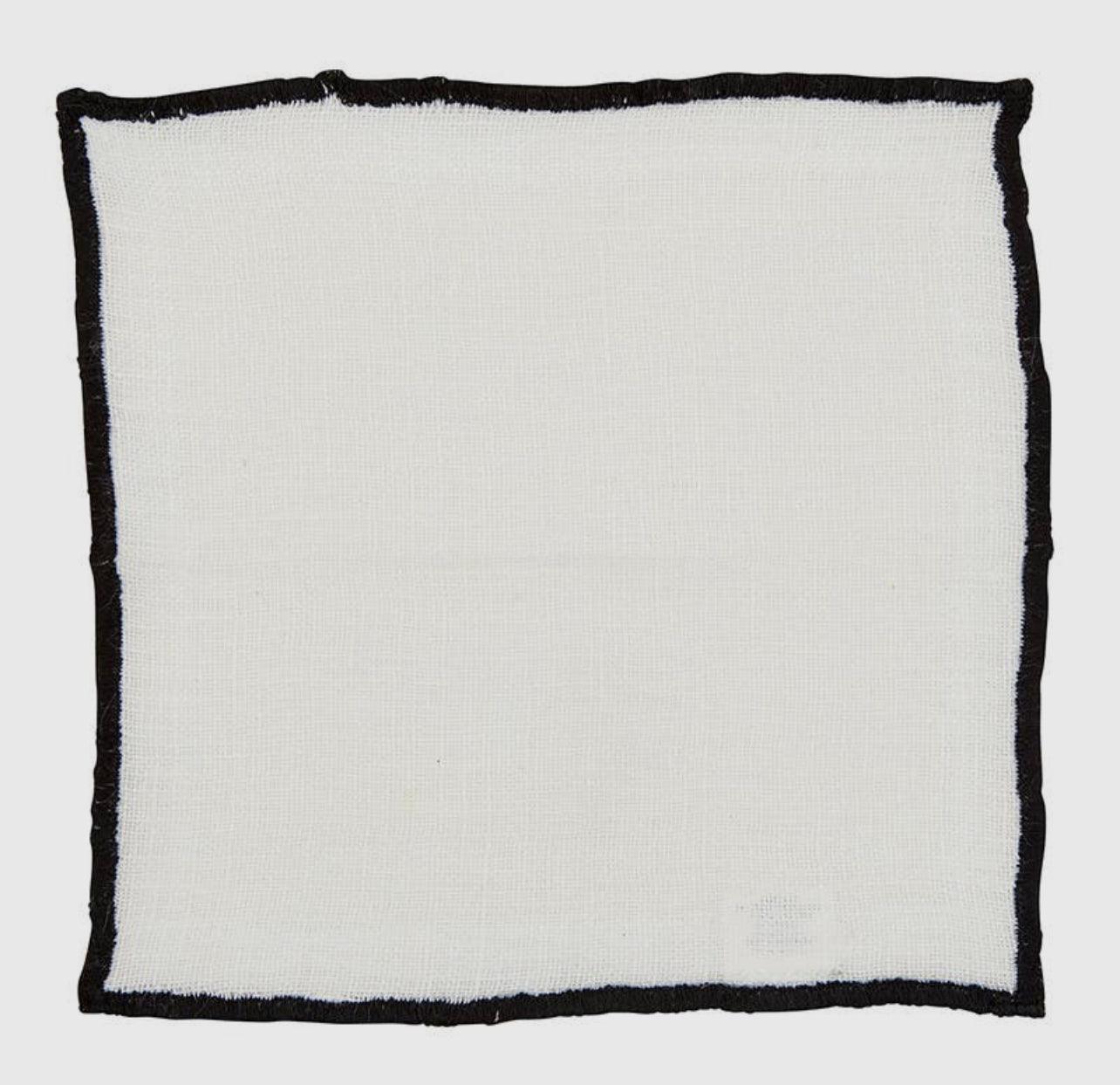 Ivory with Black Linen Napkins Santa Barbara Design Studio by Creative Brands