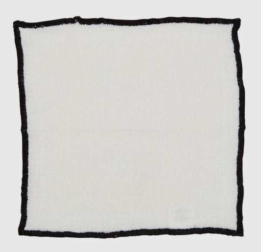 Ivory with Black Linen Napkins - Greta Bean & Co.