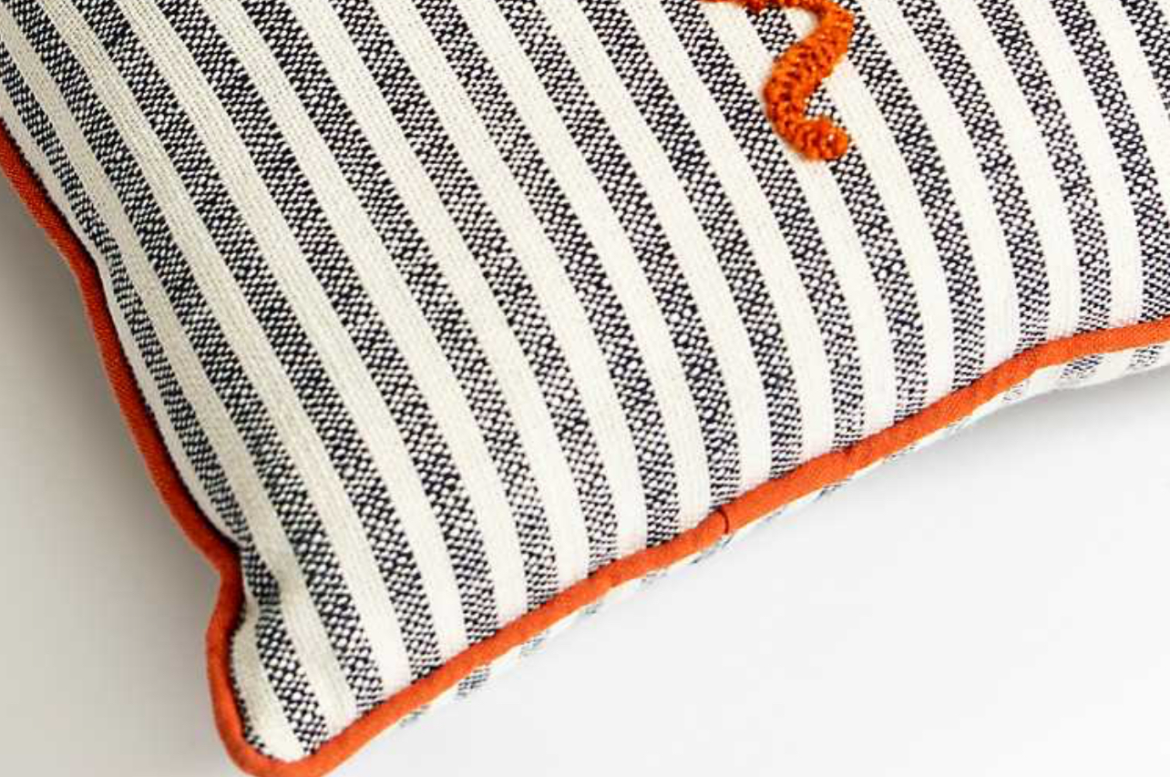 Striped Halloween Lumbar Pillow Greta Bean & Co.