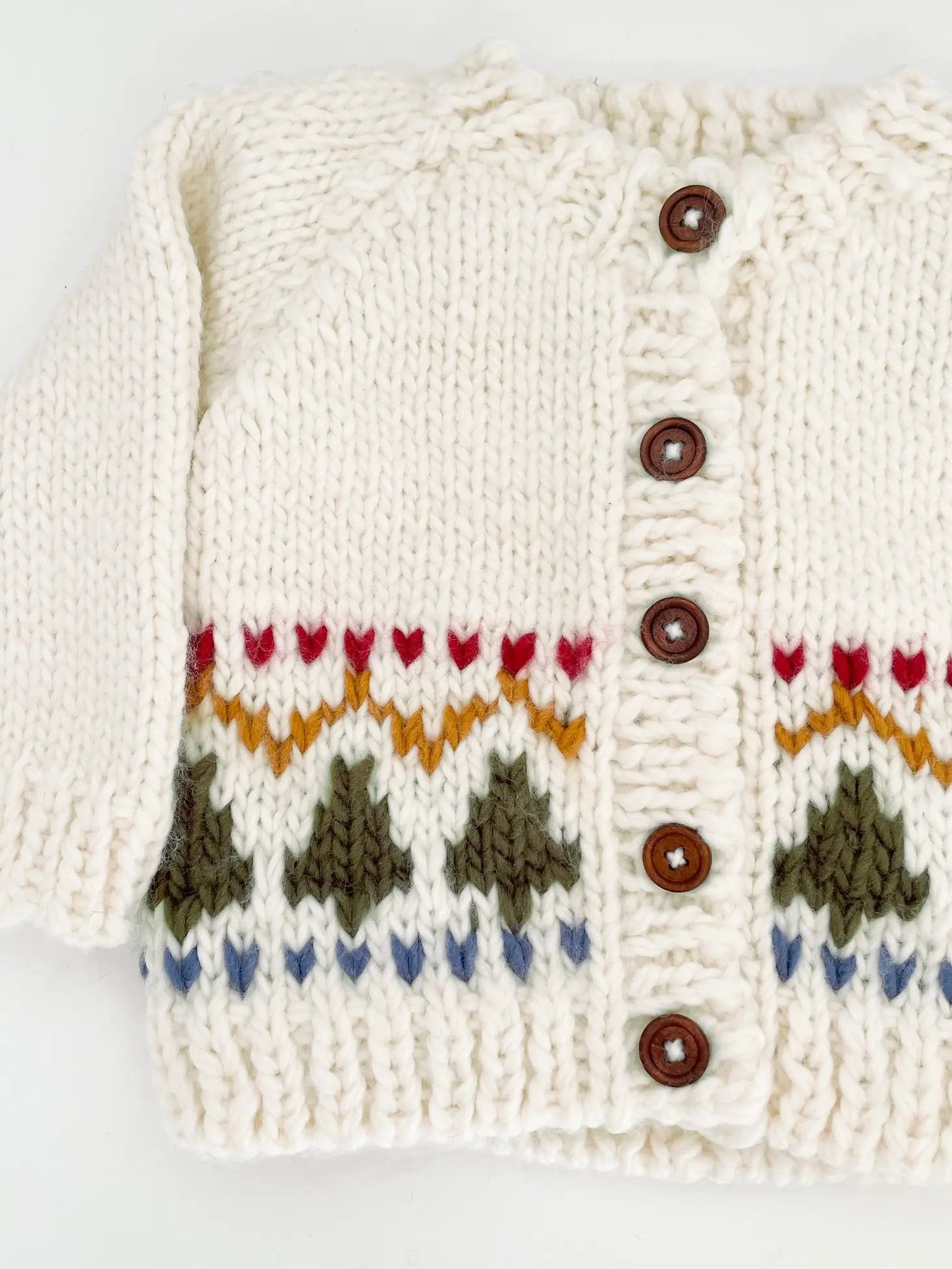 ADORABLE Holiday Tree Fair Isle Knit Cardigan | Kids and Baby Sweater The Blueberry Hill